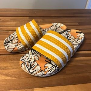Adidas yellow slides. Size 10 women’s